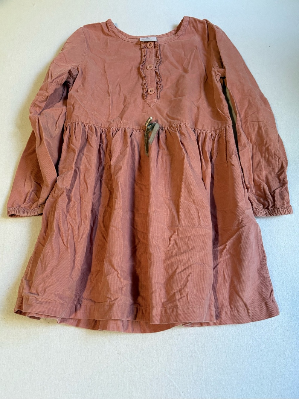 Hanna Andersson Dusty Rose Long Sleeve corduroy Dress